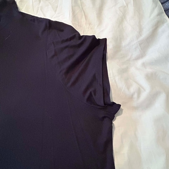 T-SHIRT, SHORT SLEEVE, BLACK, SIZE 4X, MADE IN CANADA!, VEE NECK, SOFT KNIT, - Picture 5 of 9